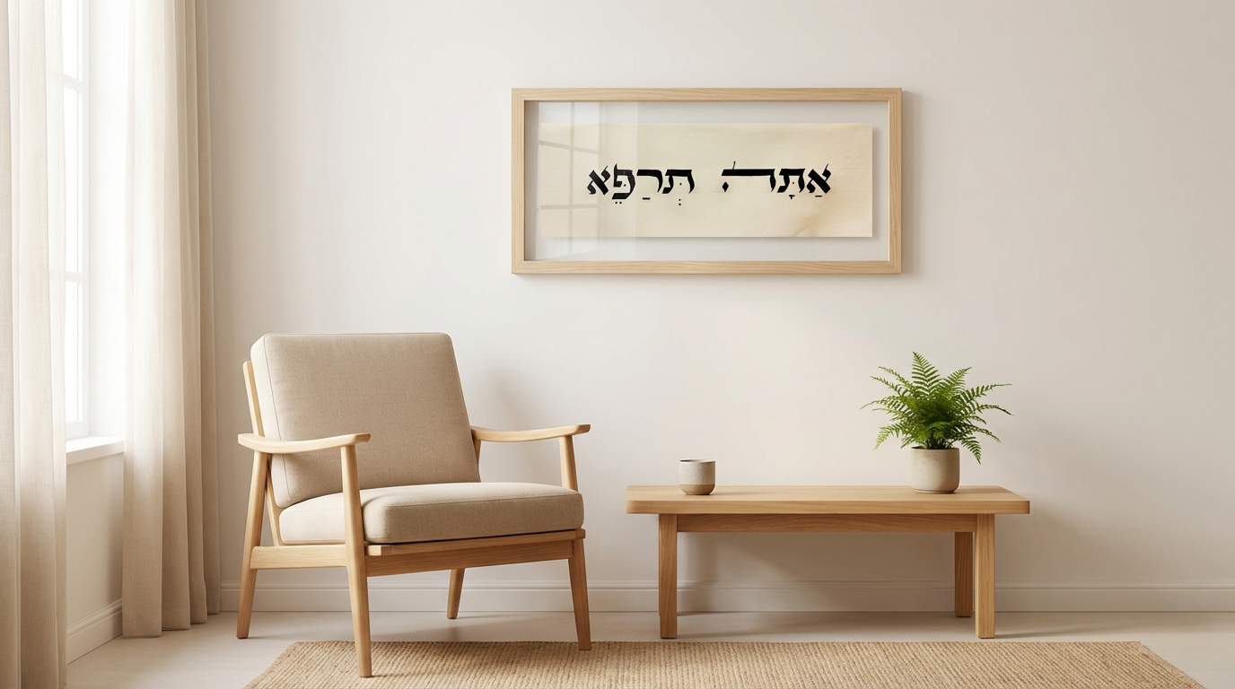 ״אתה תרפא״ ממוסגר ותלוי בקליניקה