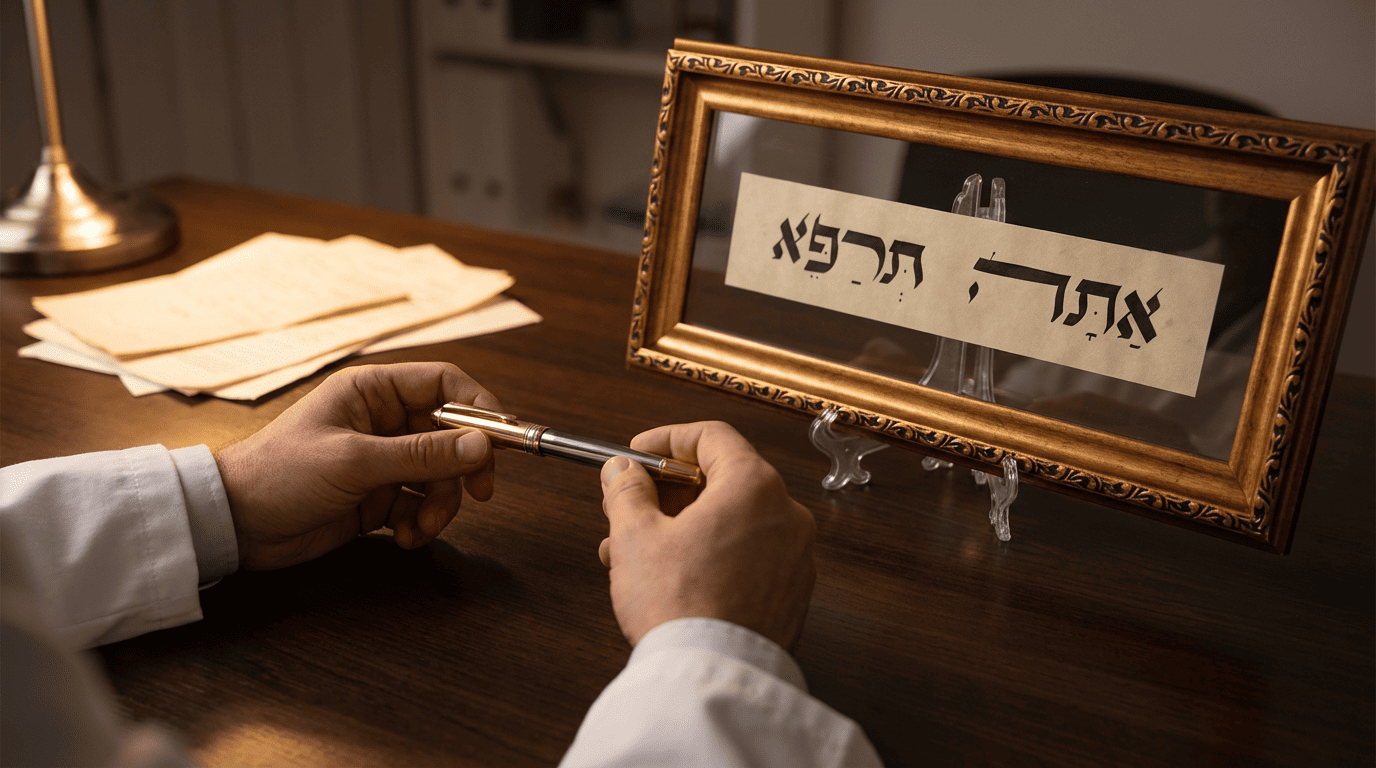 רופא בקליניקה מביט באתה תרפא